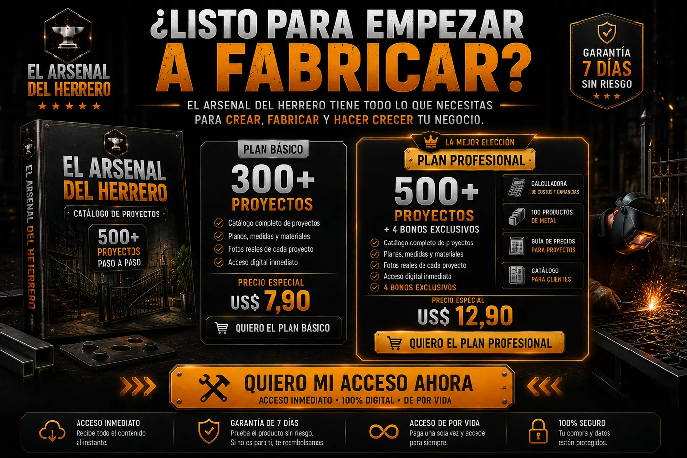 ¿Listo para empezar a fabricar? Plan Básico y Plan Profesional de El Arsenal del Herrero